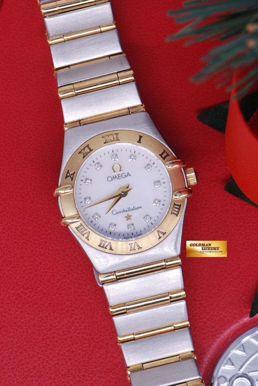 [SOLD] OMEGA CONSTELLATION HALF-GOLD 22mm LADIES MOP DIAMONDS DIAL QUARTZ (MINT)