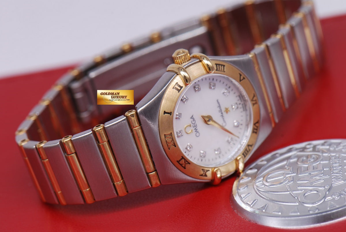 [SOLD] OMEGA CONSTELLATION HALF-GOLD 22mm LADIES MOP DIAMONDS DIAL QUARTZ (MINT)
