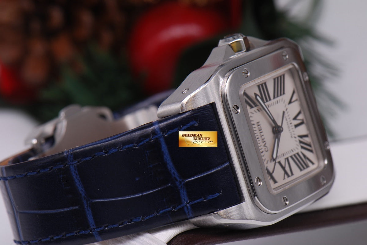 [ SOLD ] CARTIER SANTOS 100 MIDSIZE AUTOMATIC BLUE
