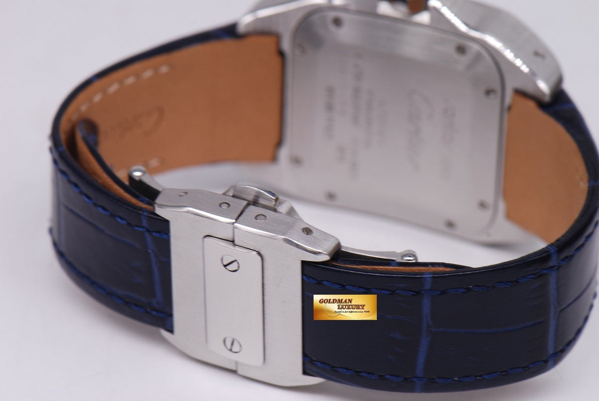 [ SOLD ] CARTIER SANTOS 100 MIDSIZE AUTOMATIC BLUE