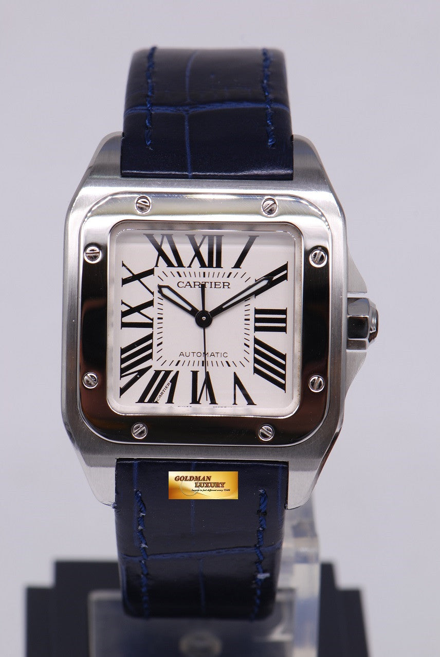 [ SOLD ] CARTIER SANTOS 100 MIDSIZE AUTOMATIC BLUE