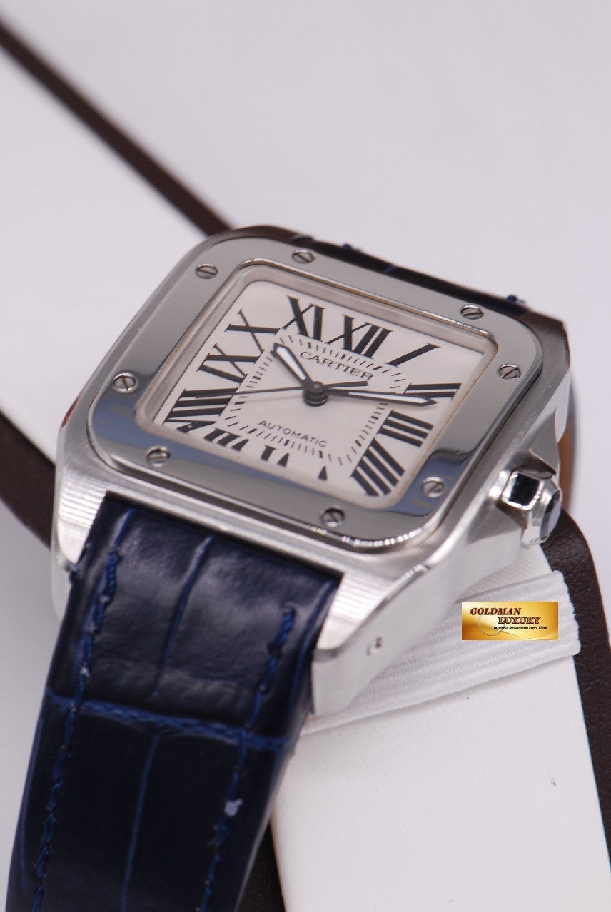 [ SOLD ] CARTIER SANTOS 100 MIDSIZE AUTOMATIC BLUE
