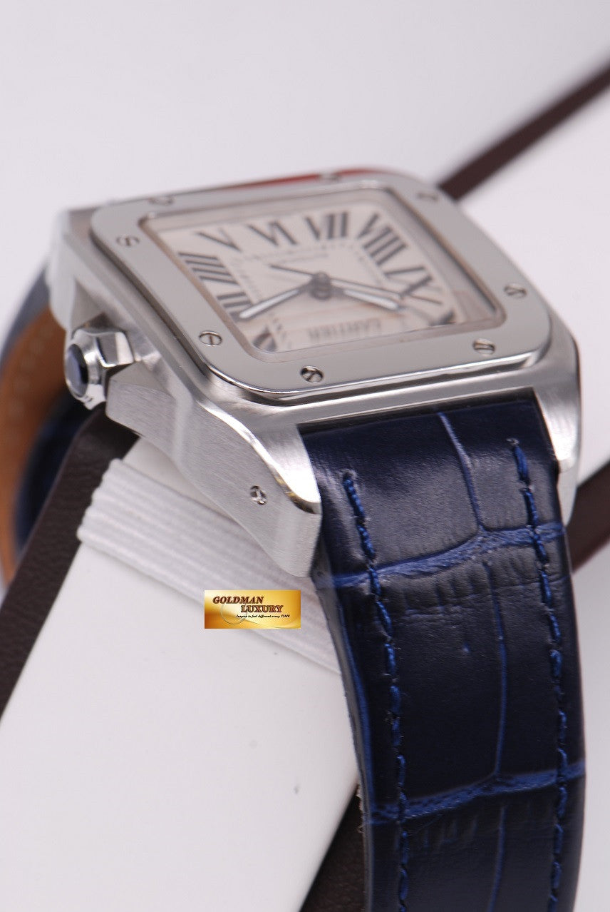 [ SOLD ] CARTIER SANTOS 100 MIDSIZE AUTOMATIC BLUE