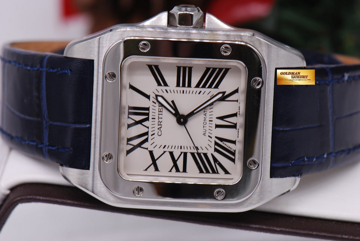 [ SOLD ] CARTIER SANTOS 100 MIDSIZE AUTOMATIC BLUE