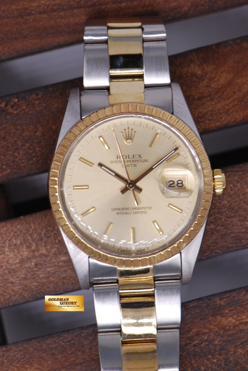 [SOLD] ROLEX OYSTER PERPETUAL DATE HALF-GOLD 34mm Ref 15053