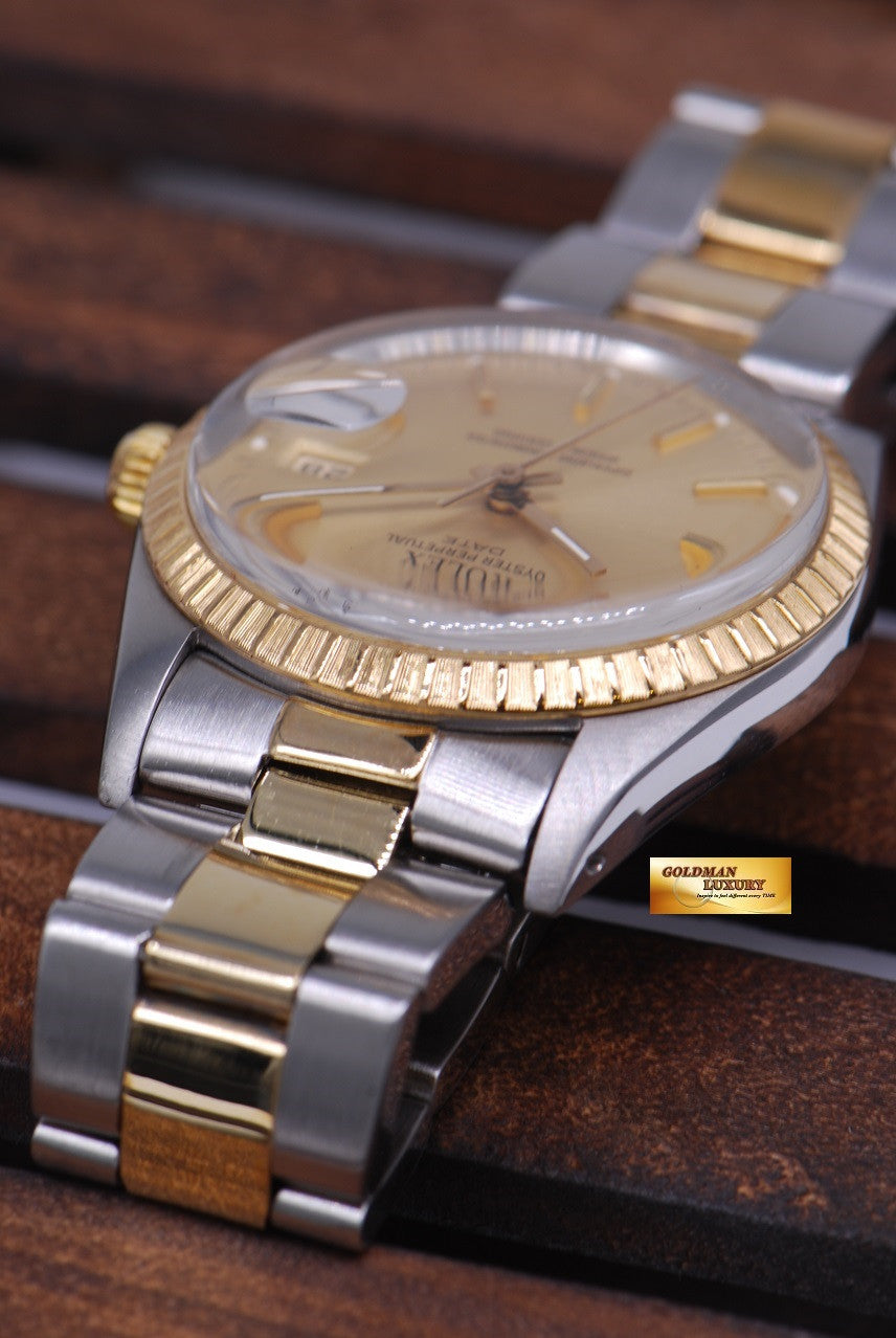 [SOLD] ROLEX OYSTER PERPETUAL DATE HALF-GOLD 34mm Ref 15053