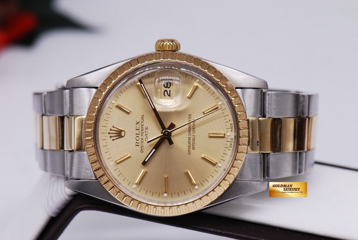[SOLD] ROLEX OYSTER PERPETUAL DATE HALF-GOLD 34mm Ref 15053