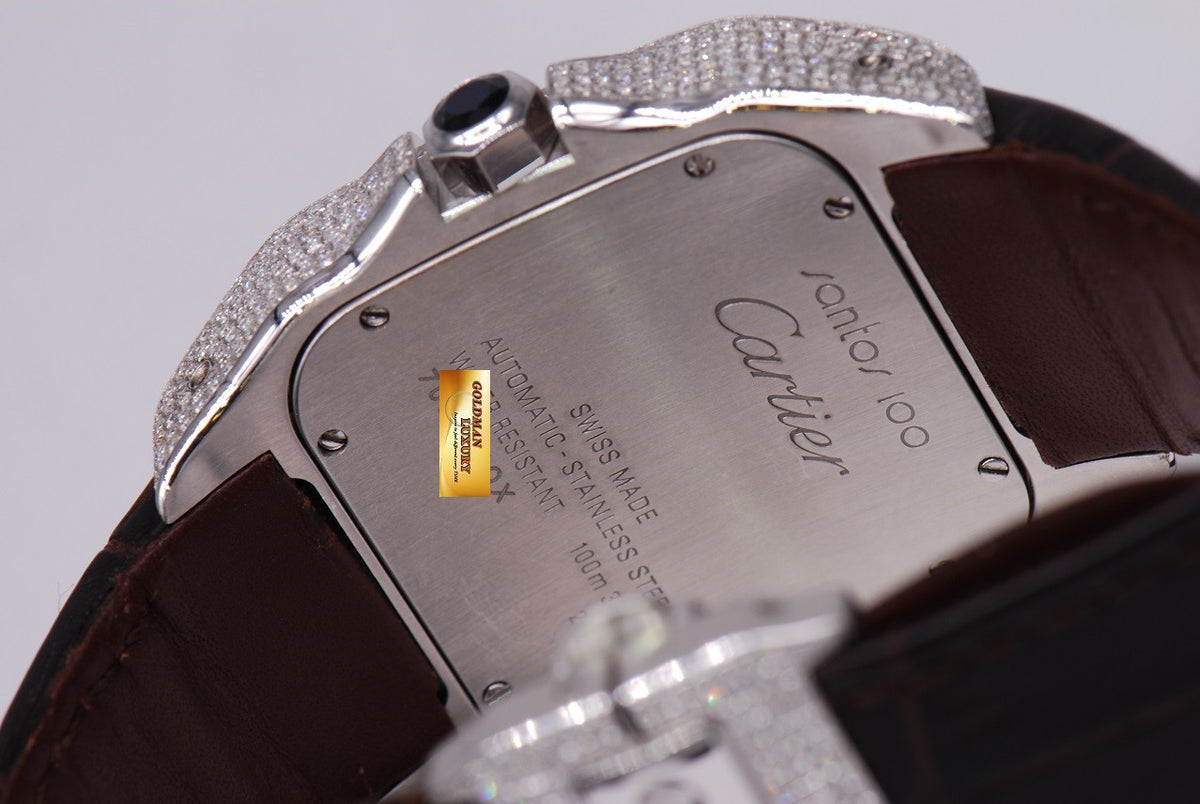[SOLD] CARTIER SANTOS 100 XL FULL DIAMONDS AUTOMATIC