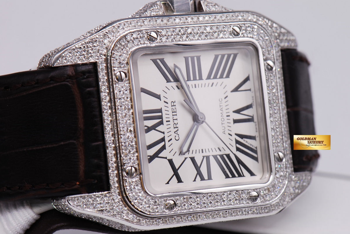 [SOLD] CARTIER SANTOS 100 XL FULL DIAMONDS AUTOMATIC