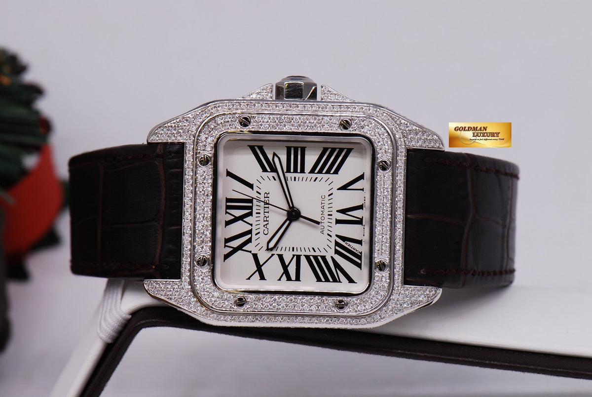 [SOLD] CARTIER SANTOS 100 XL FULL DIAMONDS AUTOMATIC