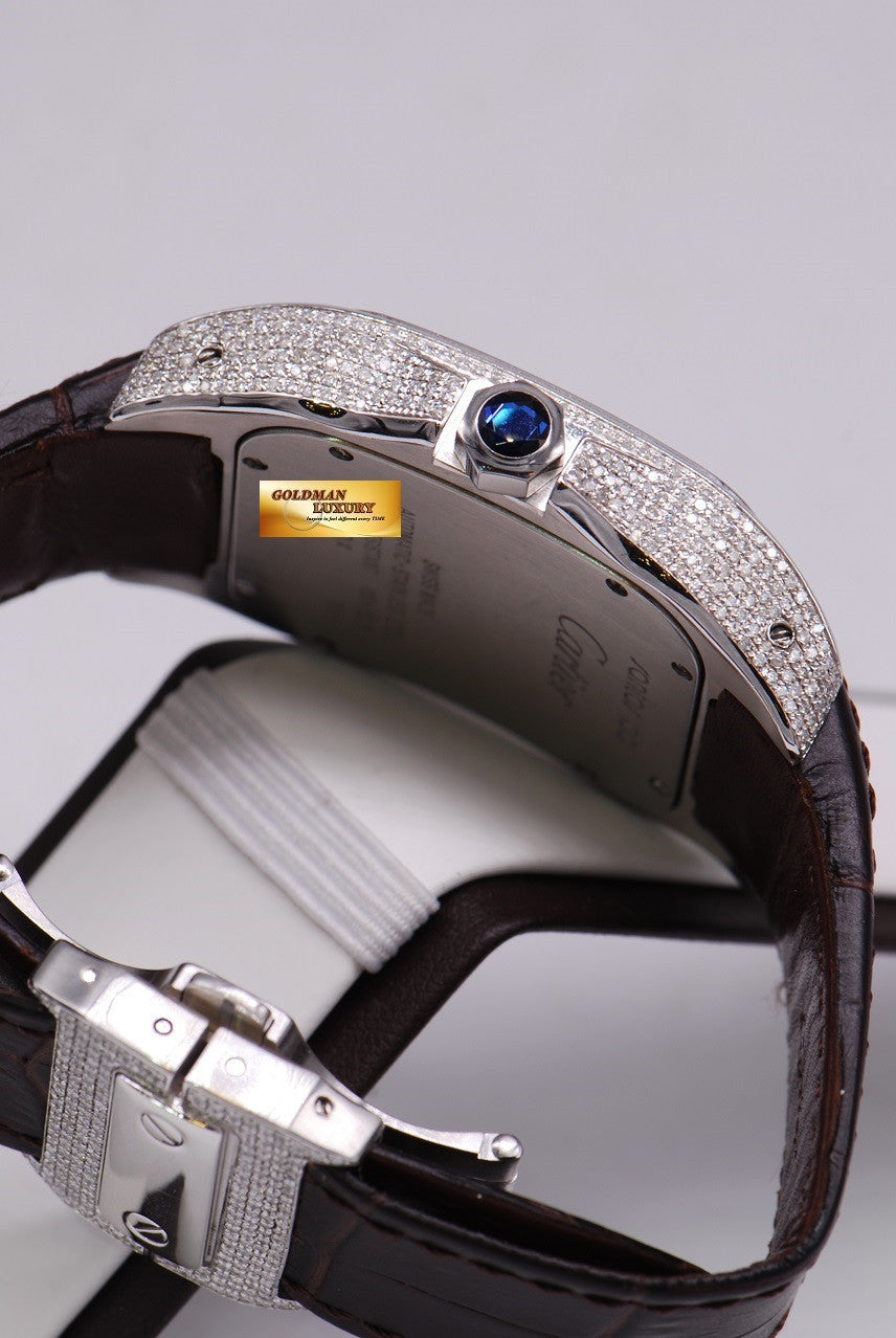 [SOLD] CARTIER SANTOS 100 XL FULL DIAMONDS AUTOMATIC