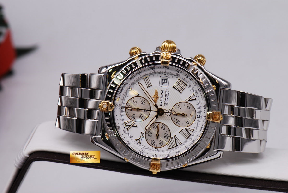 [SOLD] BREITLING WINDRIDER CROSSWIND CHRONOGRAPH B13355 HALF-GOLD AUTOMATIC (MINT)