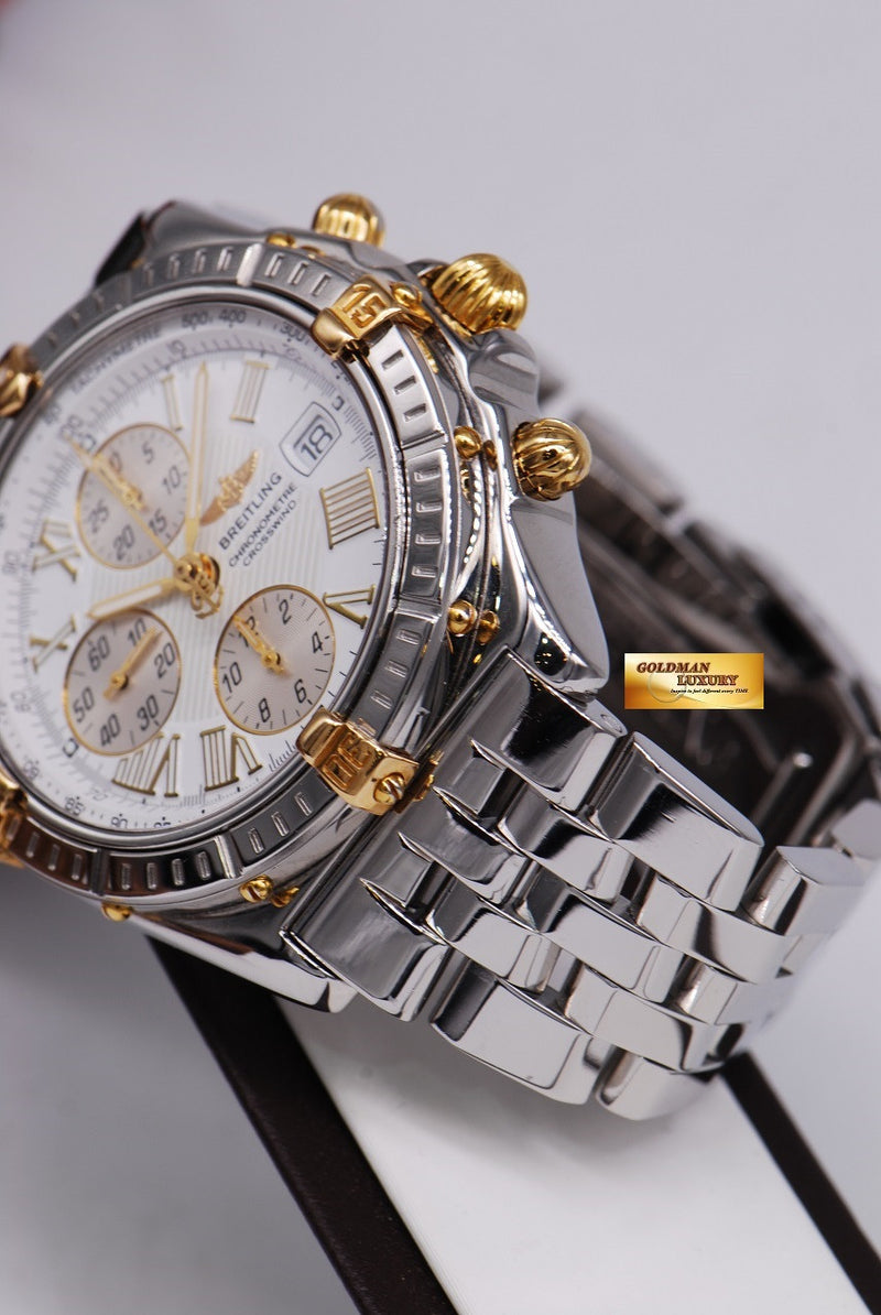 SOLD BREITLING WINDRIDER CROSSWIND CHRONOGRAPH B13355 HALF GOLD AUTO Goldman Luxury