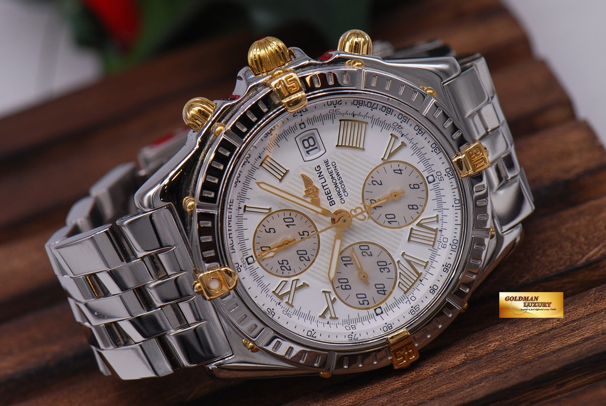 [SOLD] BREITLING WINDRIDER CROSSWIND CHRONOGRAPH B13355 HALF-GOLD AUTOMATIC (MINT)