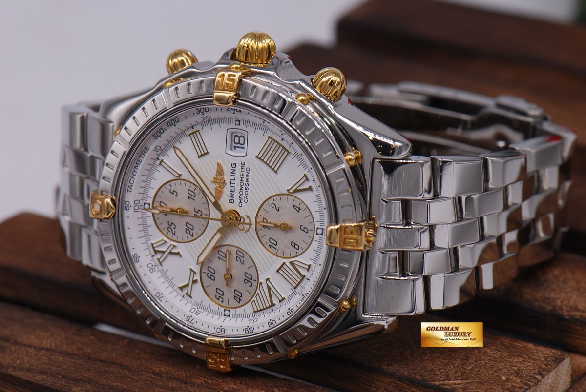 [SOLD] BREITLING WINDRIDER CROSSWIND CHRONOGRAPH B13355 HALF-GOLD AUTOMATIC (MINT)