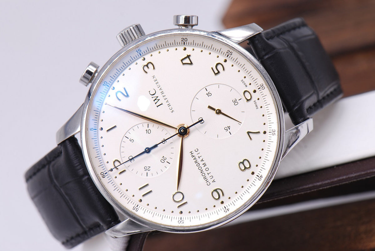 [SOLD] IWC PORTUGUESE CHRONOGRAPH 3714 SS AUTOMATIC WHITE