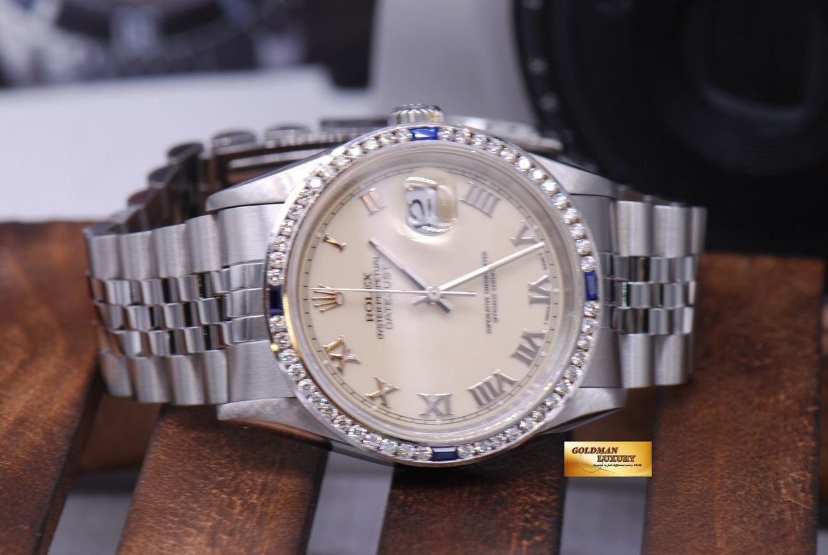 [SOLD] ROLEX OYSTER PERPETUAL DATEJUST DIAMOND BEZEL Ref : 16220