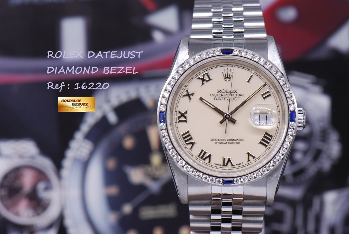 [SOLD] ROLEX OYSTER PERPETUAL DATEJUST DIAMOND BEZEL Ref : 16220