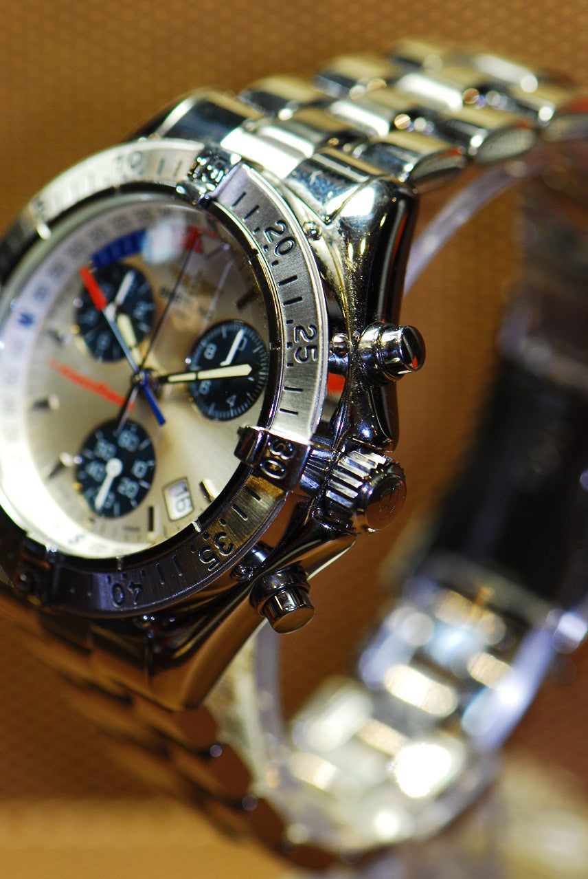 [SOLD] BREITLING TRANSOCEAN CHRONOGRAPH SILVER QUARTZ