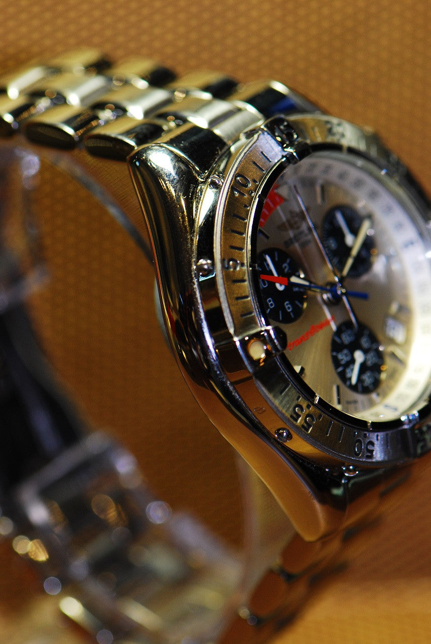 [SOLD] BREITLING TRANSOCEAN CHRONOGRAPH SILVER QUARTZ